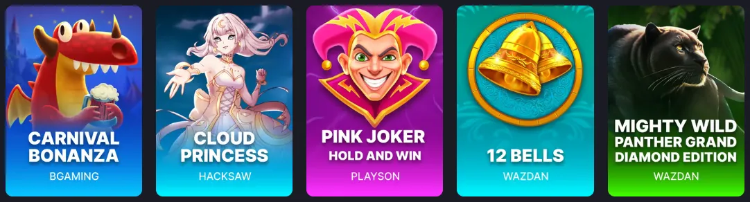 Vegastars Casino slot games